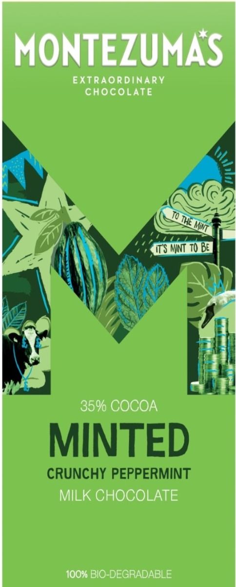 Montezuma Minted - Milk with Crunchy Peppermint 90g x12
