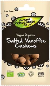 Raw Chocolate Salted Vanoffee Cashews 10x40g Snack Packs