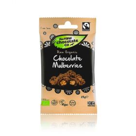 Raw Chocolate Mulberries 12x28g Snack Packs
