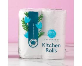  Traidcraft Recycled Kitchen Tissue 2 rolls x12