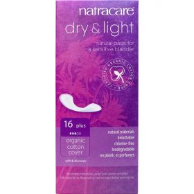 Natracare Dry & Light Inco Pads Plus 16's x6