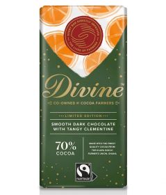 Divine Smooth Dark Chocolate with Tangy Clementine 90g x15