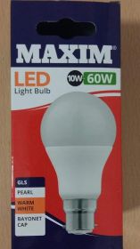 Maxim LED 6W=40W GLS BC WW Pearl SW (10 pack)