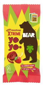 BEAR Xtreme Fruit Yoyos Sour Strawberry Multipack 20g (5's) x6