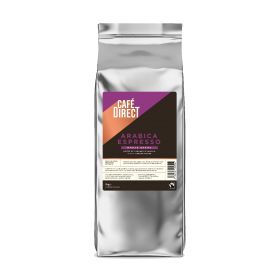 Cafédirect Fair Trade Arabica Espresso Coffee Beans 1kg x4