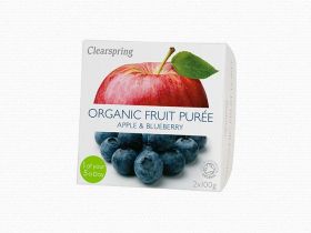 Clearspring Organic Fruit Puree - Apple/Blueberry 12 x (2x100g)