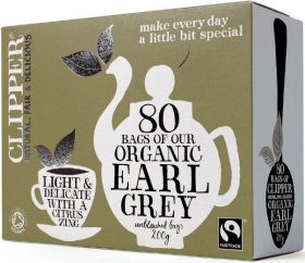 Clipper Fair Trade & Organic Earl Grey Tea Bags 200g (80's) x6
