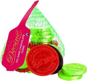 Divine Dark Chocolate Coins in a Display 65g x1