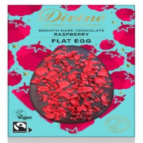 Divine 70% Dark Chocolate with Raspberries Flat Egg 100g x10