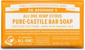 Dr Bronner Citrus Orange Bar Soap 140g x12