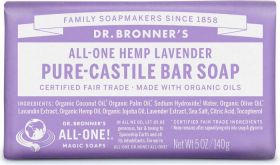 Dr Bronner Lavender Bar Soap 140g x12