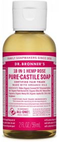 **Dr Bronner Rose Pure-Castile Liquid Soap 60ml x12