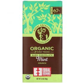 Equal Exchange Organic 67% Dark Chocolate with Mint Crunch 100g x12