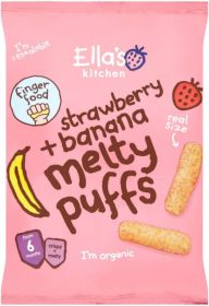 Ella's Kitchen Strawberry and Bananas Melty Puffs 4x20g
