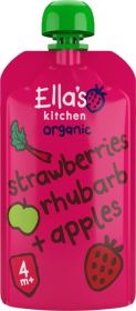 Ella's Kitchen (From 4 months) Strawberry Rhubarb Apple 7x120g