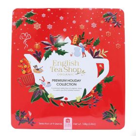English Tea Organic Premium Holiday Collection Red Gift Tin 36ct x6