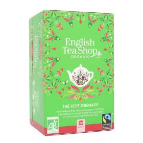 English Tea Green Tea with Pomegranate Organic Sachet Tea Bags 20ct 40g x6