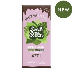 Seed & Bean Organic Vegan Salted Caramel Milk Chocolate 75g x10