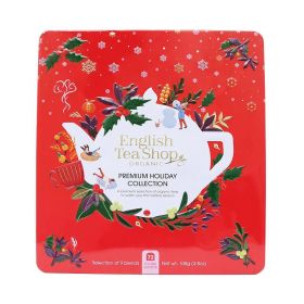 English Tea Organic Premium Holiday Collection Red Gift Tin 72ct x6