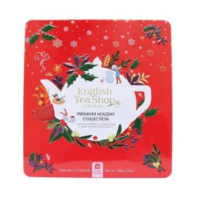 English Tea Organic Premium Holiday Collection Red Gift Tin 72ct x6
