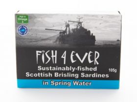 Fish 4 Ever Scottish Sprat in Spring Water 105g x12