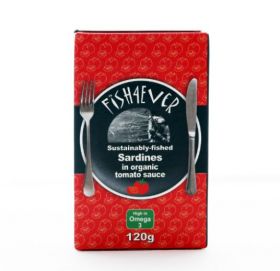 Fish 4 Ever Whole Sardines in Organic Tomato Sauce 120g x10