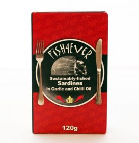 Fish 4 Ever Sardines in Organic Olive Oil with Garlic and Chilli 120g x10