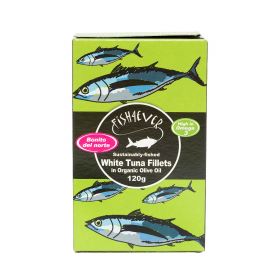 Fish 4 Ever White Tuna Fillets in Organic Olive Oil 220g x6