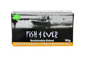 Fish 4 Ever Filleted Sardines in Organic Sunflower Oil 90g x10