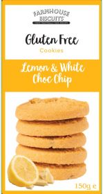 Farmhouse Gluten Free Lemon & White Choc Chip Biscuits 150g x12