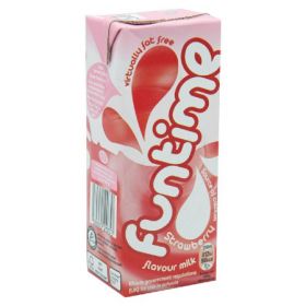 Fun Time Strawberry (Virtually Fat Free Skimmed Milk Cartons with Straw) 200ml x30