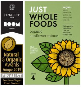 Just Wholefoods Organic Vegan Sunflower Mince 6 x72g