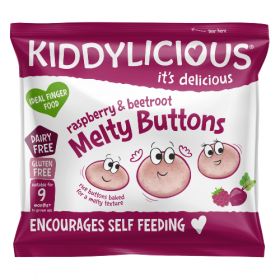 kiddylicious Raspberry & Beetroot Melty Buttons 6GX5 (x4) GB*