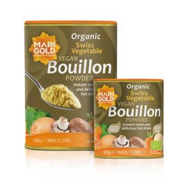 Marigold ORG Less Salt Bouillon Grey Vegan GF 140g x6