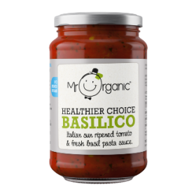 Mr Organic Basilico Pasta Sauce (glass jar) 350g x6