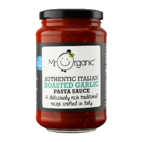 Mr Organic Italian Roasted Garlic Pasta Sauce (glass jar) 350g x6