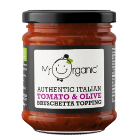 Mr Organic Tomato & Olive Bruschetta Topping (glass jar) 200g x6