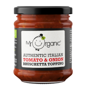 Mr Organic Tomato & Onion Bruschetta Topping (glass jar) 200g x6