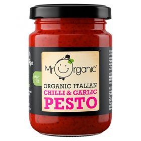 Mr Organic Vegan Chilli & Garlic Pesto (glass jar) 130g x6
