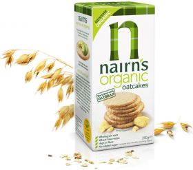 Nairns Organic Oatcakes - Enriched with Oatbran 250g x12