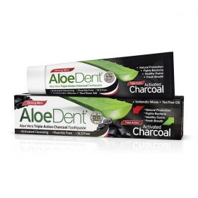 Optima AloeDent Triple Action Toothpaste with Charcoal 100ml x6