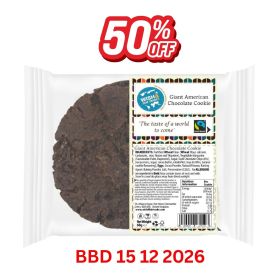 CLEARANCE - SINGLE Wish4 Fairtrade Giant American Chocolate Cookies 60g  (15/12/2025)