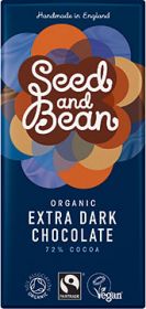 Seed and Bean Fair Trade & Organic 72% Extra Dark Chocolate 85g x8