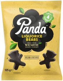 Panda Liquorice Bear Shapes Bag 125g x12