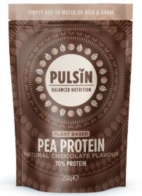 Pulsin natural chocolate flavour pea protein powder 6x250g