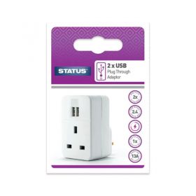 Status Twin USB Plug Through Adaptor (1 Pack) x3