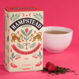 Hampstead Organic Green Tea with Raspberry Tea Bags 40g (20's) x4
