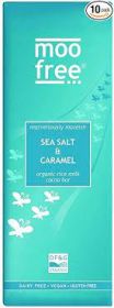 Moo Free Organic Marvellously Moreish Sea Salt and Caramel Rice Milk Cocoa Chocolate Bar 80g x12