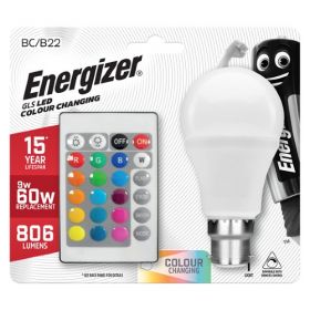 Enegizer colour changing B22 GLS LED RGB+W with remote x12