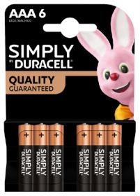 Duracell AAA Batteries Simply 6's x10